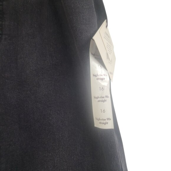 15.  Ava & Viv NWT Women's 90's Straight High-Rise Denim Jeans Black Size 16 - Picture 5 of 12